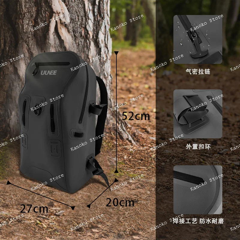 في الهواء الطلق مقاوم للماء حقيبة الطريق متعددة الوظائف الكتف حقيبة تسلق الجبال الغوص الندى التخييم الدراجات بولي TPU محكم على ظهره #4