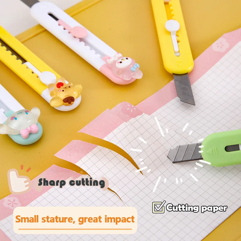 Chen Lin 1Pcs Leuke Cartoon Utility Mes Puppy Konijn Express Box Cutter Box Briefopeners Papier Cutter Student Staionery mes