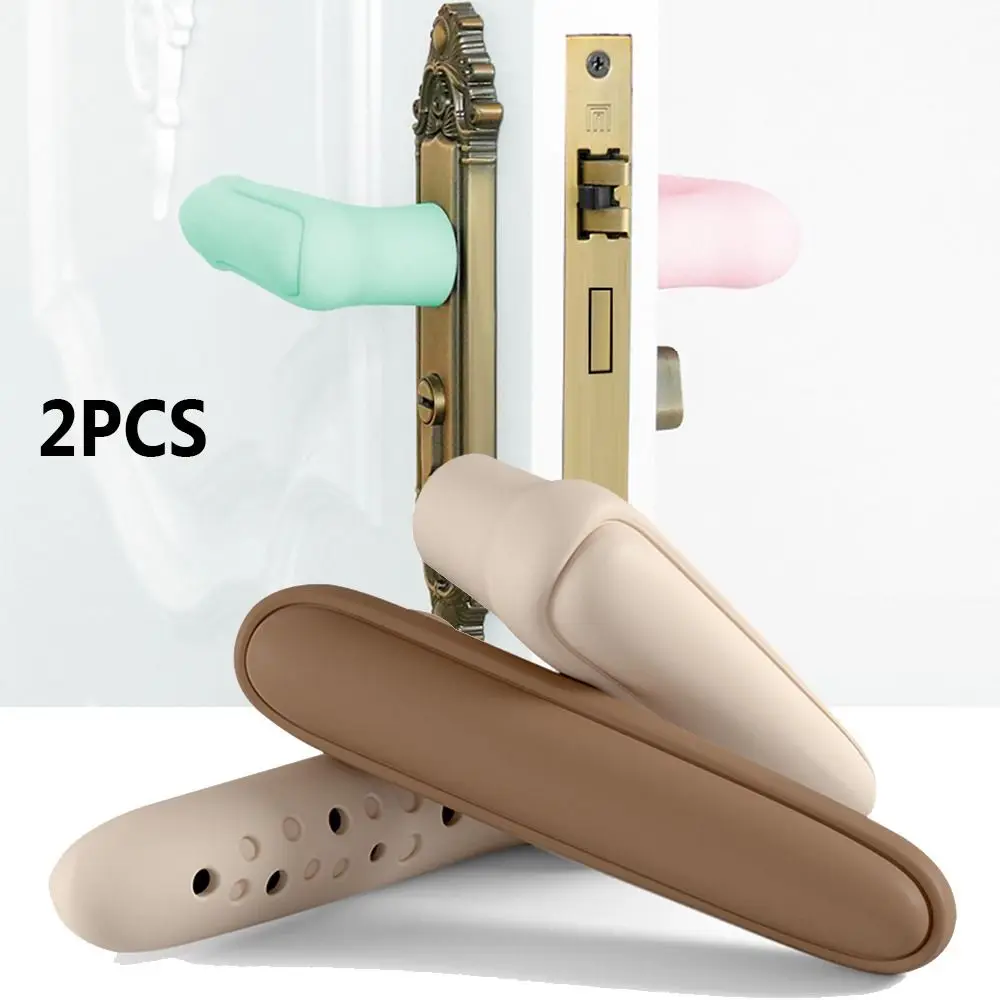 2 SZT. Grube, antystatyczne, antykolizyjne nakładki na klamki do drzwi, silikonowe ochraniacze ścienne, osłony na uchwyty