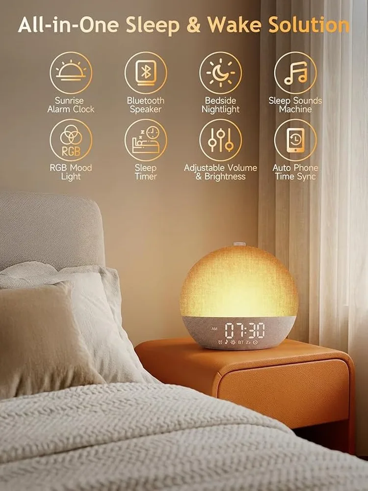 Hatch Alarm Clock Alarm Clock For Heavy Sleepers Featuring Soft Fabric And Natural Glow