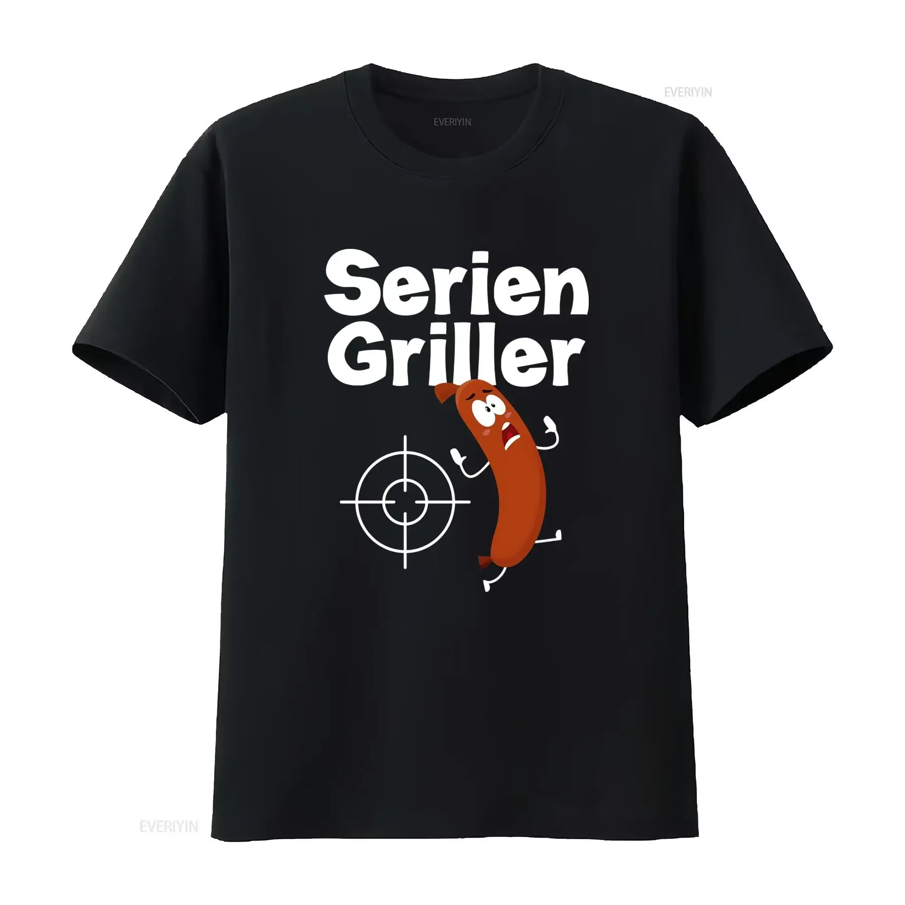 Mens Serial Griller Sausage Bratwurst Funny Grilling Fun T Shirt Moonworks vintage Washed Stylish Casual homme Unisex