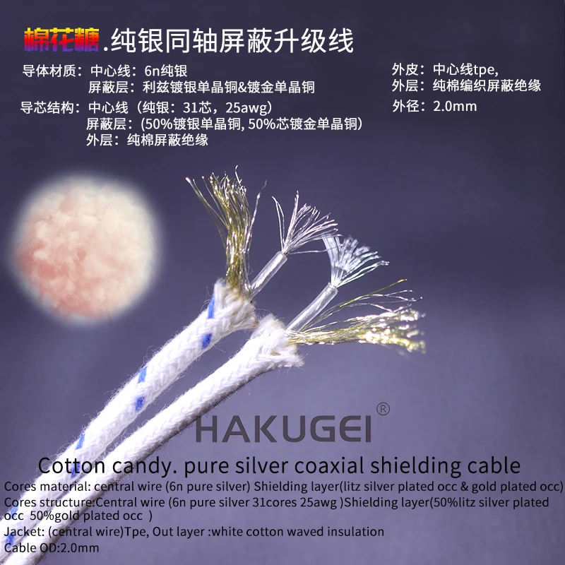 

Single crystal silver coaxial shield 31core 25awg 2.0mm