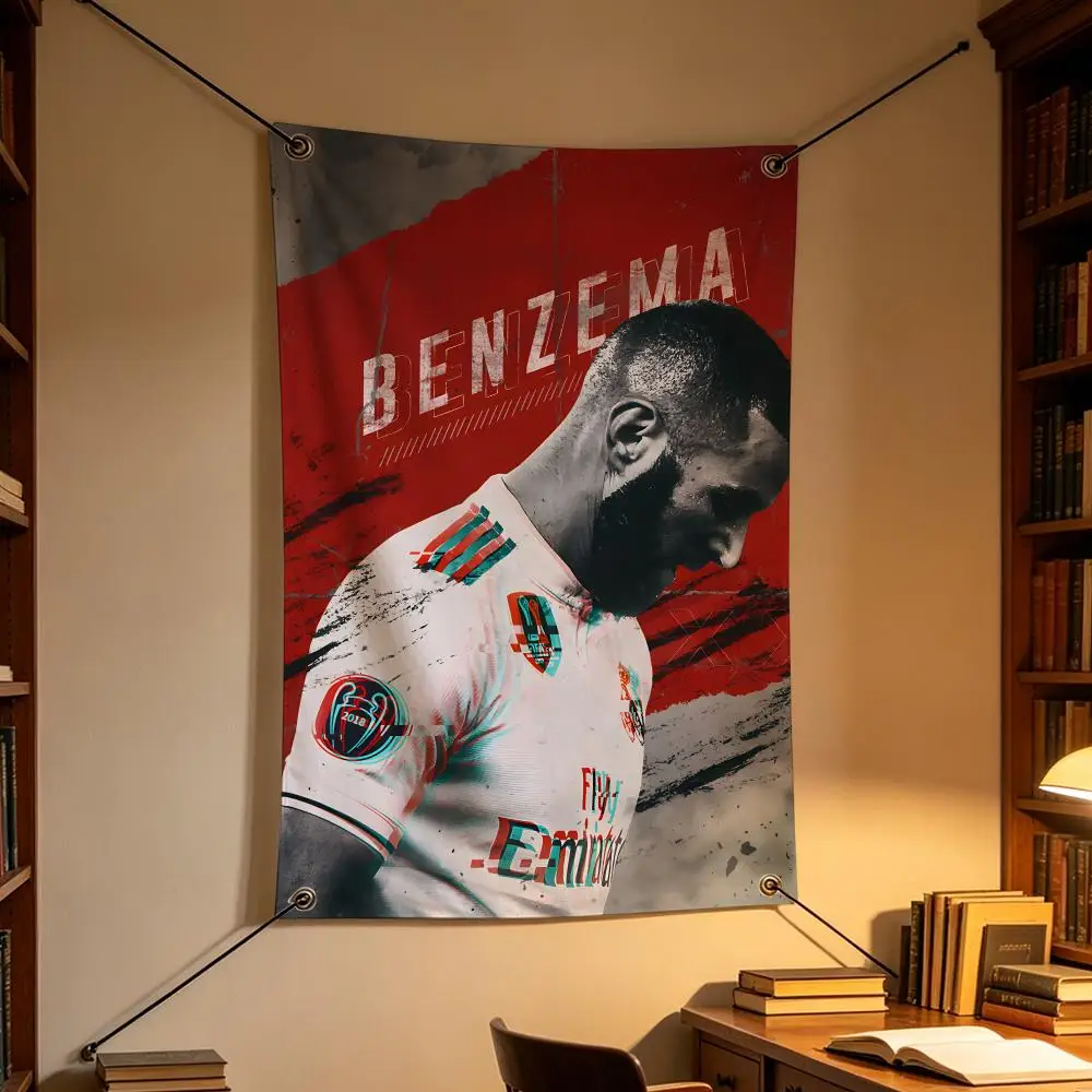 Football Karim Benzema Star Legend Flags Personalized Flag Room Dorm Camping Picnic Garage Bar Indoor Outdoor Wall Decor