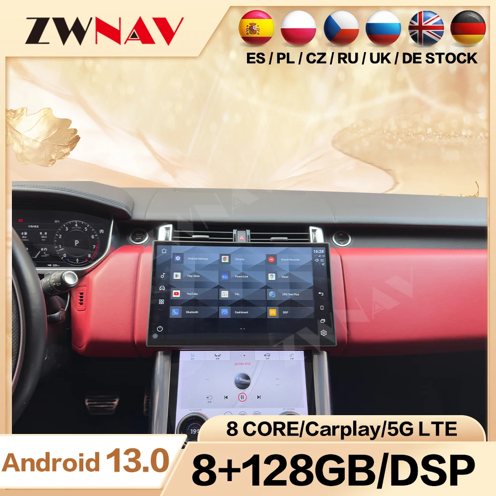 

Zwna 13,3 "для Range Rover Sport/Executive 2018-2022 Android 13, мультимедийный плеер, автомобильный GPS-радио, беспроводной Carplay, авто OEM-мен