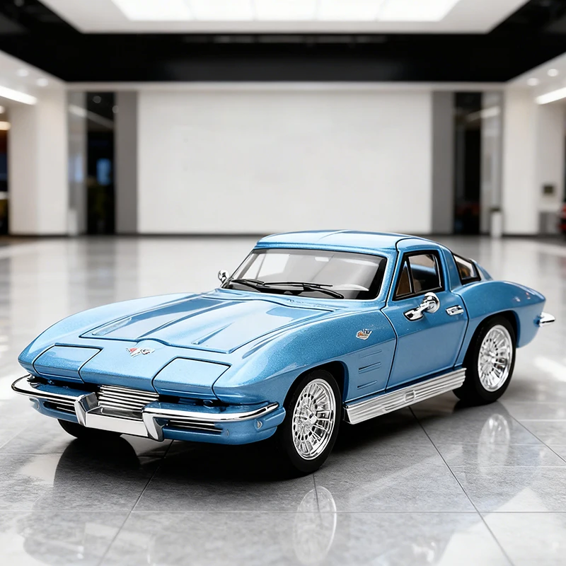 1:32 コルベット C2 スティングレイ スーパーカー 合金製カーモデル サウンド＆ライト プルバック式 子供のおもちゃ コレクション 誕生日プレゼント