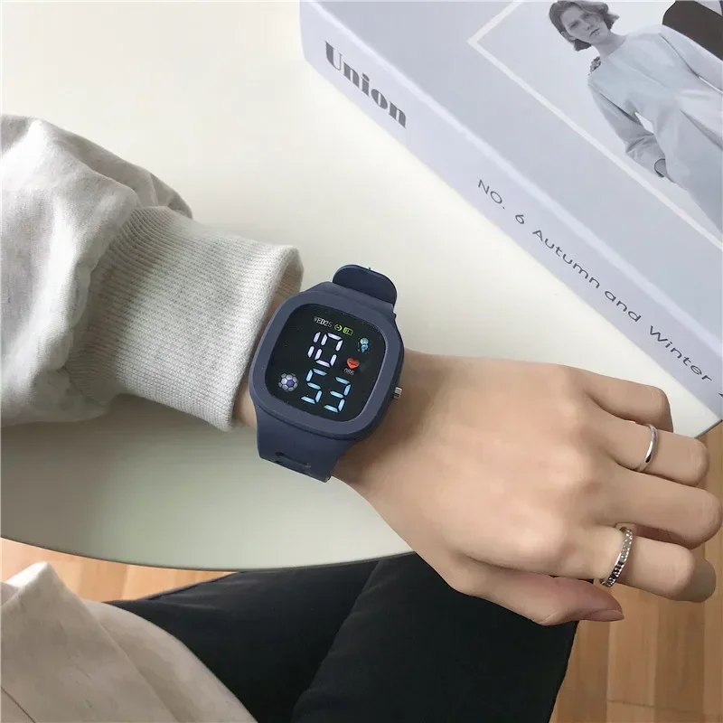 Cat-Ear Kids Watch with Bracelet Waterproof Digital Watch LED Sports Electronic Wristwatch for Girls Boys Students Children Gift