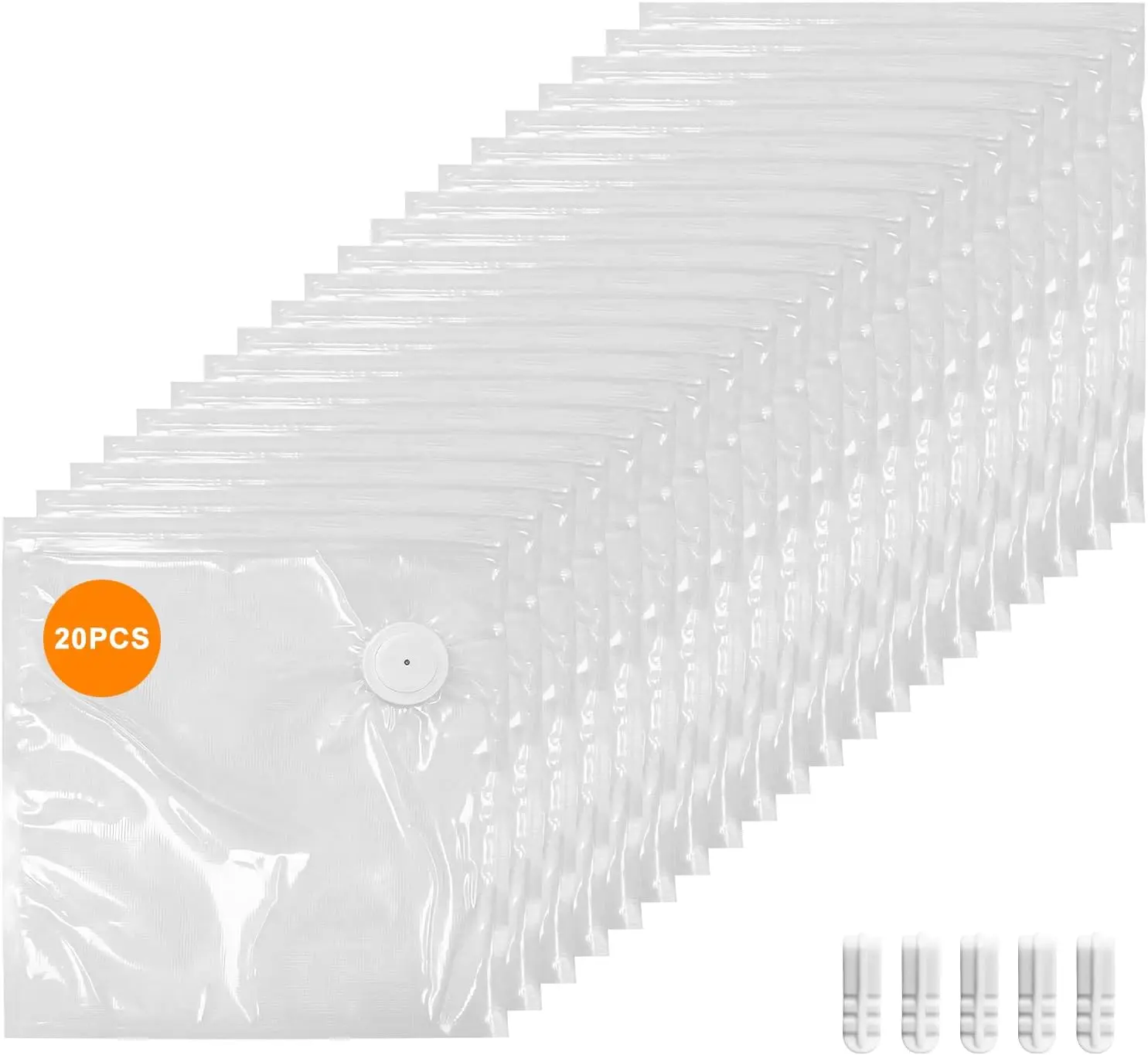 

Vacuum Zipper Bags 20Pcs (12 * 13.5in), BPA Free, Reusable Food Storage Bags with Air Valve for Sous Vide Cooking/Freezer/Mic