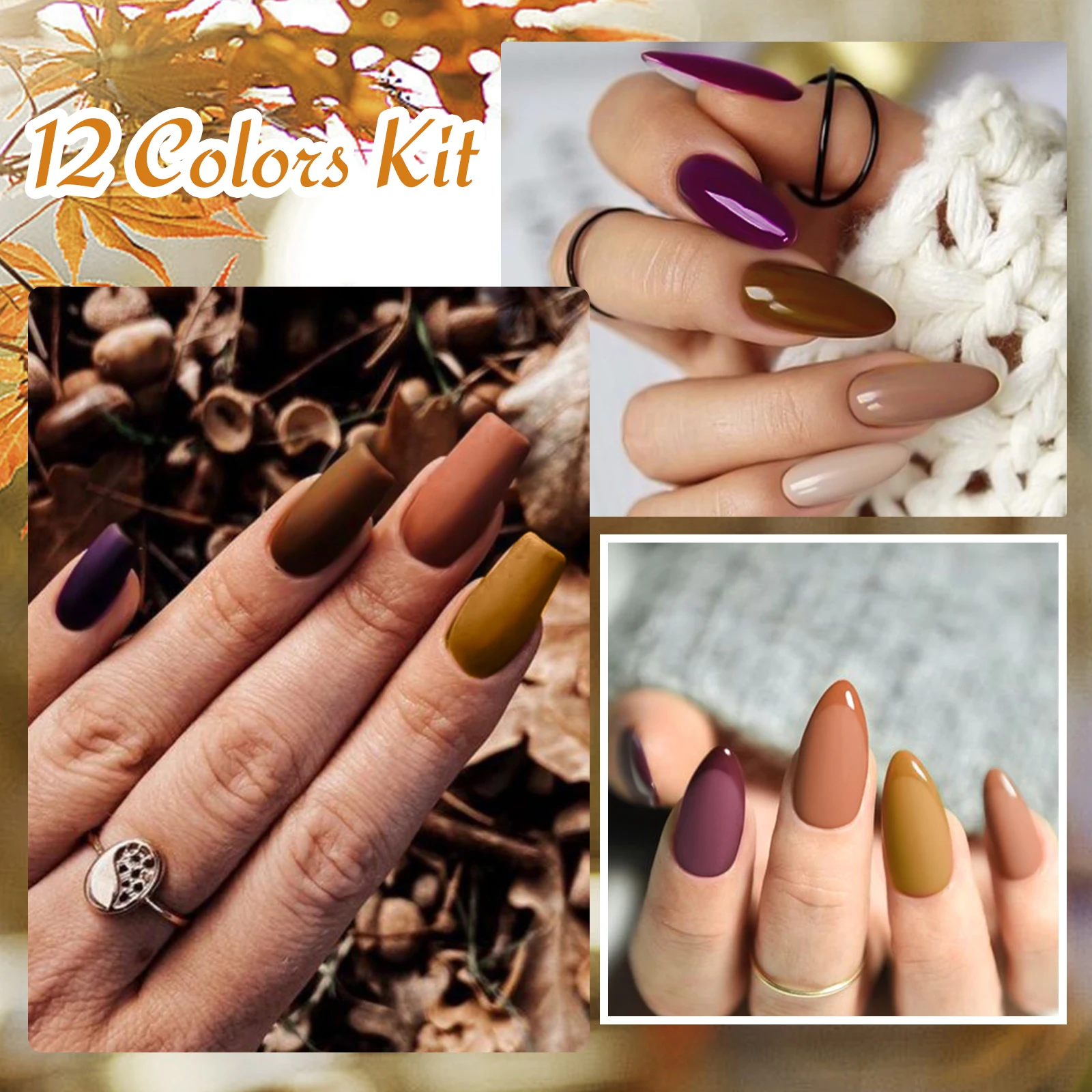 Mtssii 6ml chocolate gel marrón esmalte de uñas sólido brillante otoño - invierno gel semipermanente diseño artístico de uñas