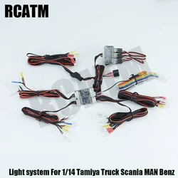 System przednich tylnych świateł LED do przyczepy 1/14 Tamiya Truck Scania R470 R620 Benz Actros 3363 1851 Volvo MAN King DIY