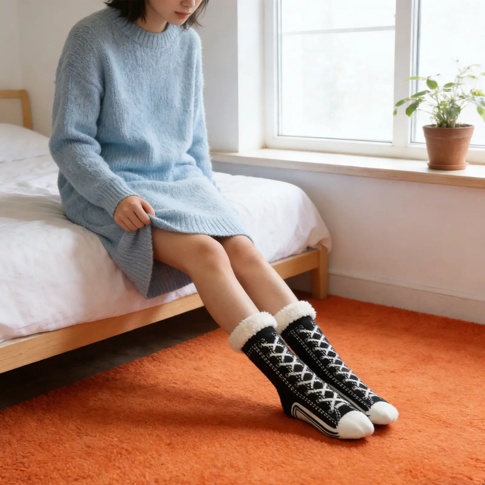 

1 пара грелок для ног с подогревом, 45 см, USB-электрические носки для быстрого согревания ног, термовязаные грелки для ног для использования в помещении и на улице