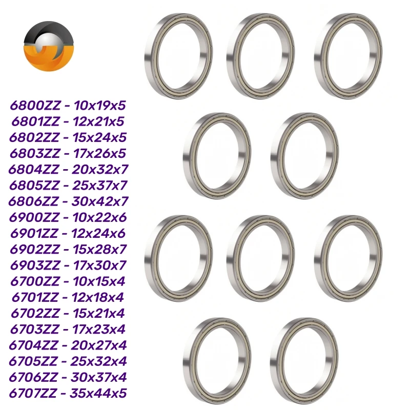 6804ZZ 20x32x7mm Bearing 10Pcs ABEC-7 Deep Groove Ball Bearing 6800 6801 6802 6803 6805 6900 6901 6902 ZZ Metal Shielded Bearing