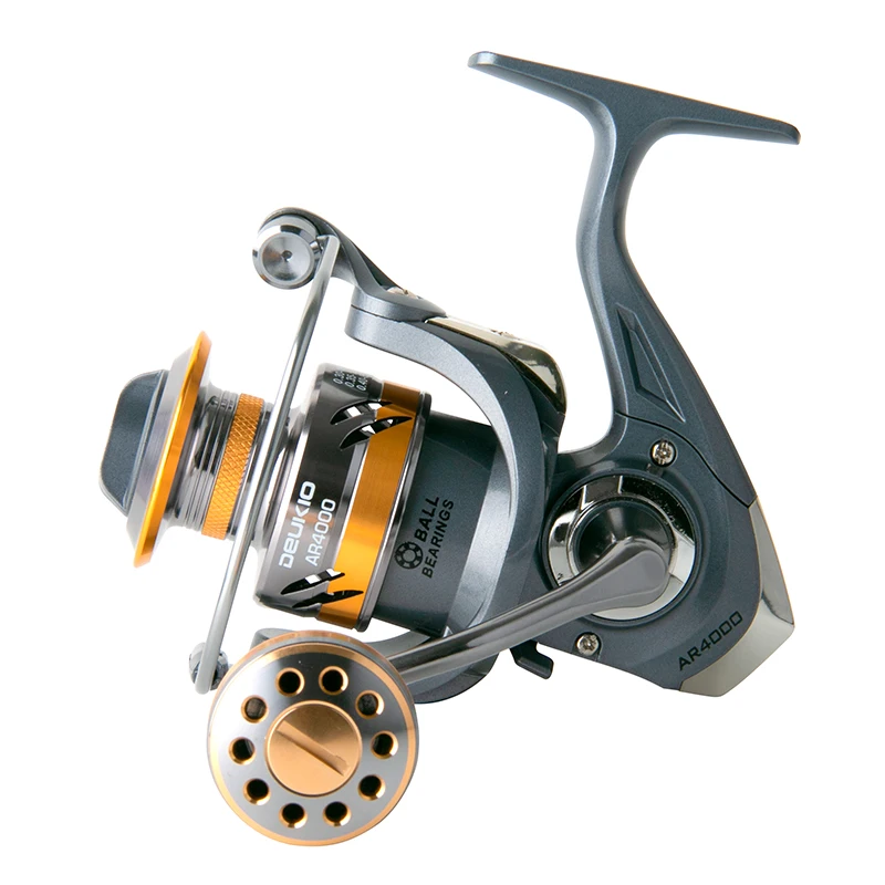 Carrete de pesca DEUKIO AR2000-7000 carrete giratorio carrete de Metal arrastre máximo 12KG carrete de agua salada accesorios de pesca carrete de carpa ruedas helicoidales