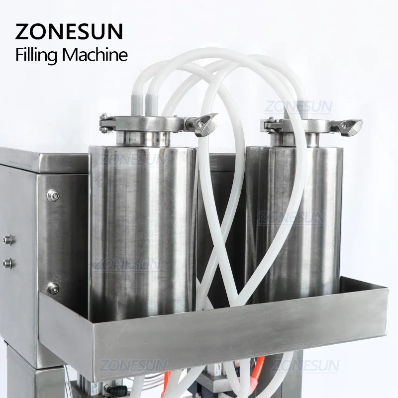 ZONESUN Vacuum Liquid Perfume Filling Machine Milk Water Eyewash Cosmetics Beverage Pneumatic Filler Bottle Filling Equipment