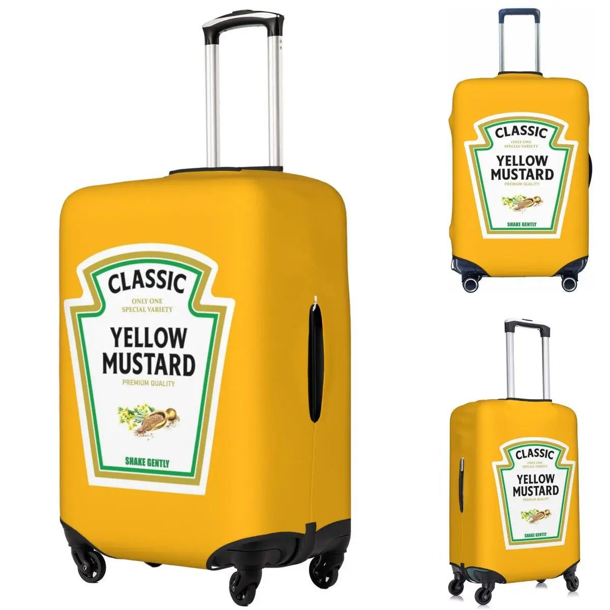 

Mustard Mayo Ketchup Suitcase Cover Protection Elastic Travel Luggage Protector Covers for 18-32 Inch