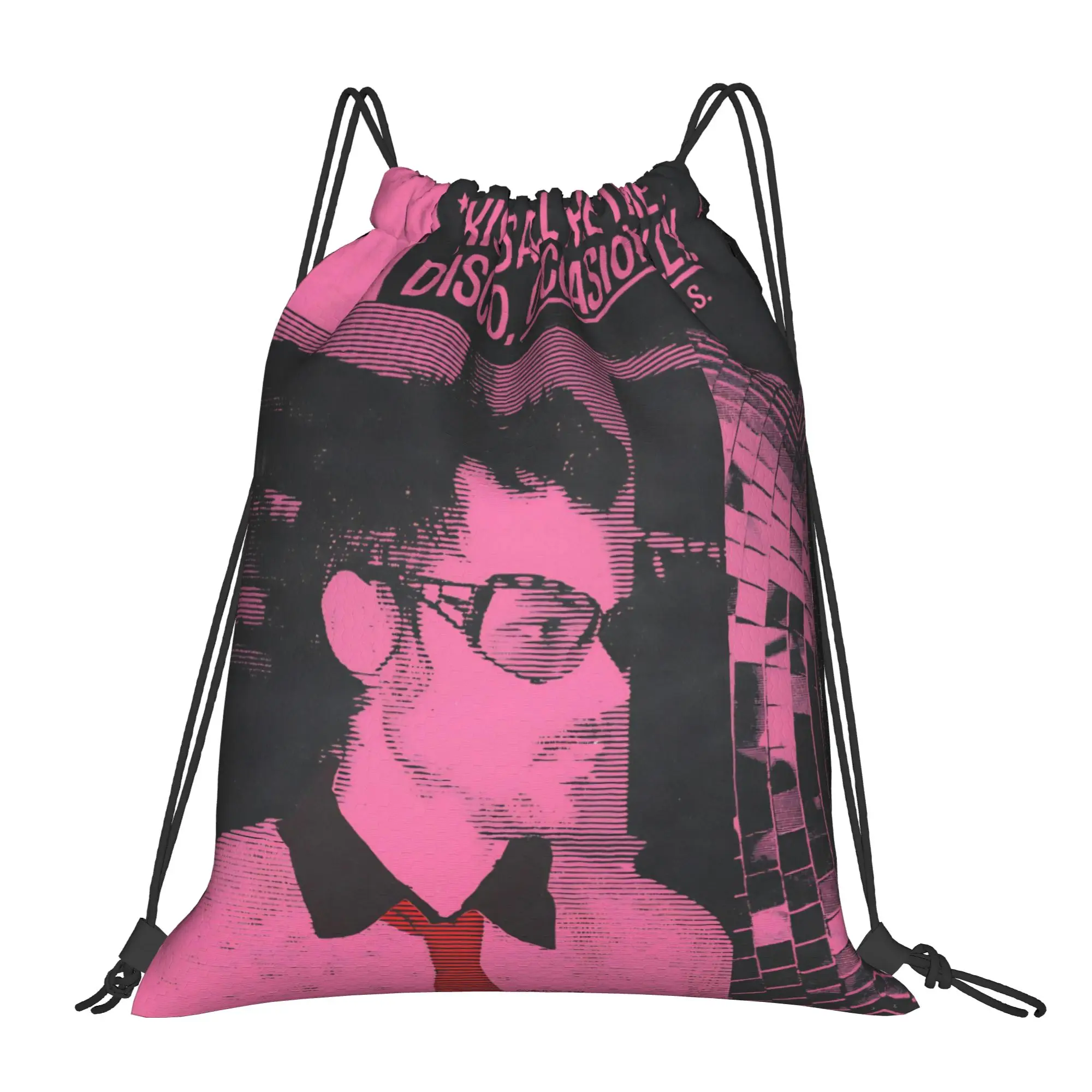 Kiss All The Time Disco Drawstring Backpack Gym Sports Sackpack Harrys Music Styles  String Bag for Travel 36cm (W) x 43cm (H)