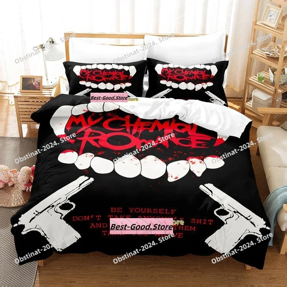 New My Chemical Romance Bedding Set Single Twin Full Queen King Size Bed Set Adult Kid Bedroom Duvetcover Sets Anime Bed Sheet