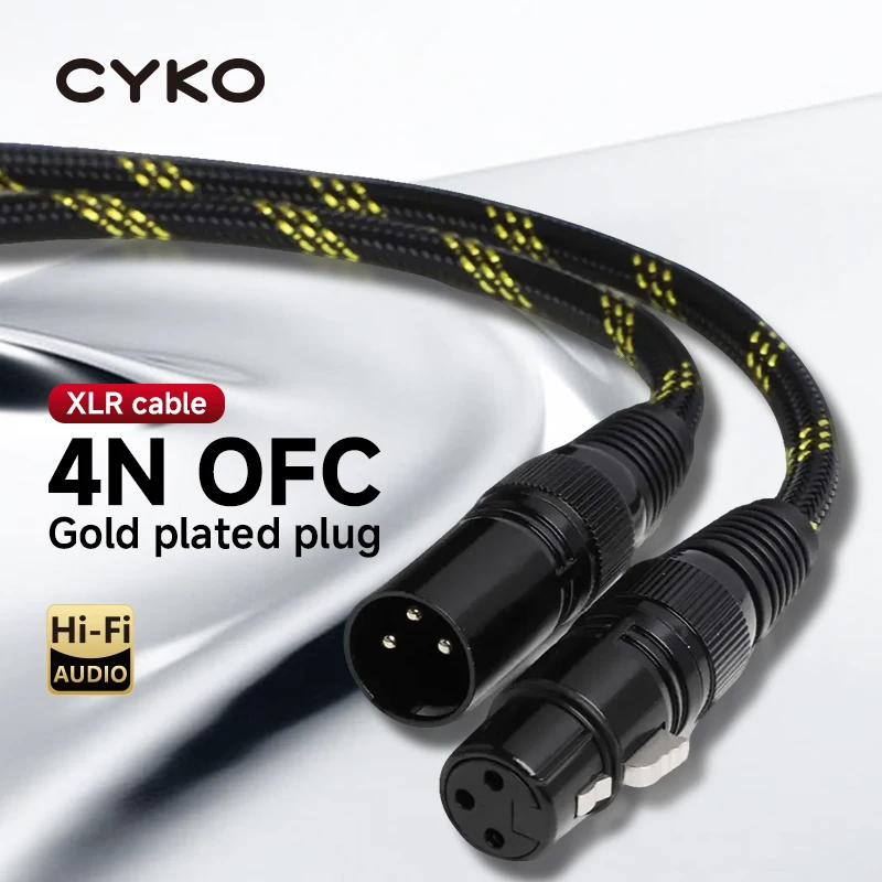 كابل صوت TODN HIFI عالي النقاء 4N OFC XLR ذكر إلى أنثى، قابس مطلي بالذهب لخلاط مكبر الصوت