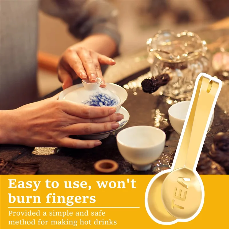 

AT02-10 Pack Tea Bag Squeezer Tongs Safe Strainer Tongs Holder Easy To Use Metal Spoon