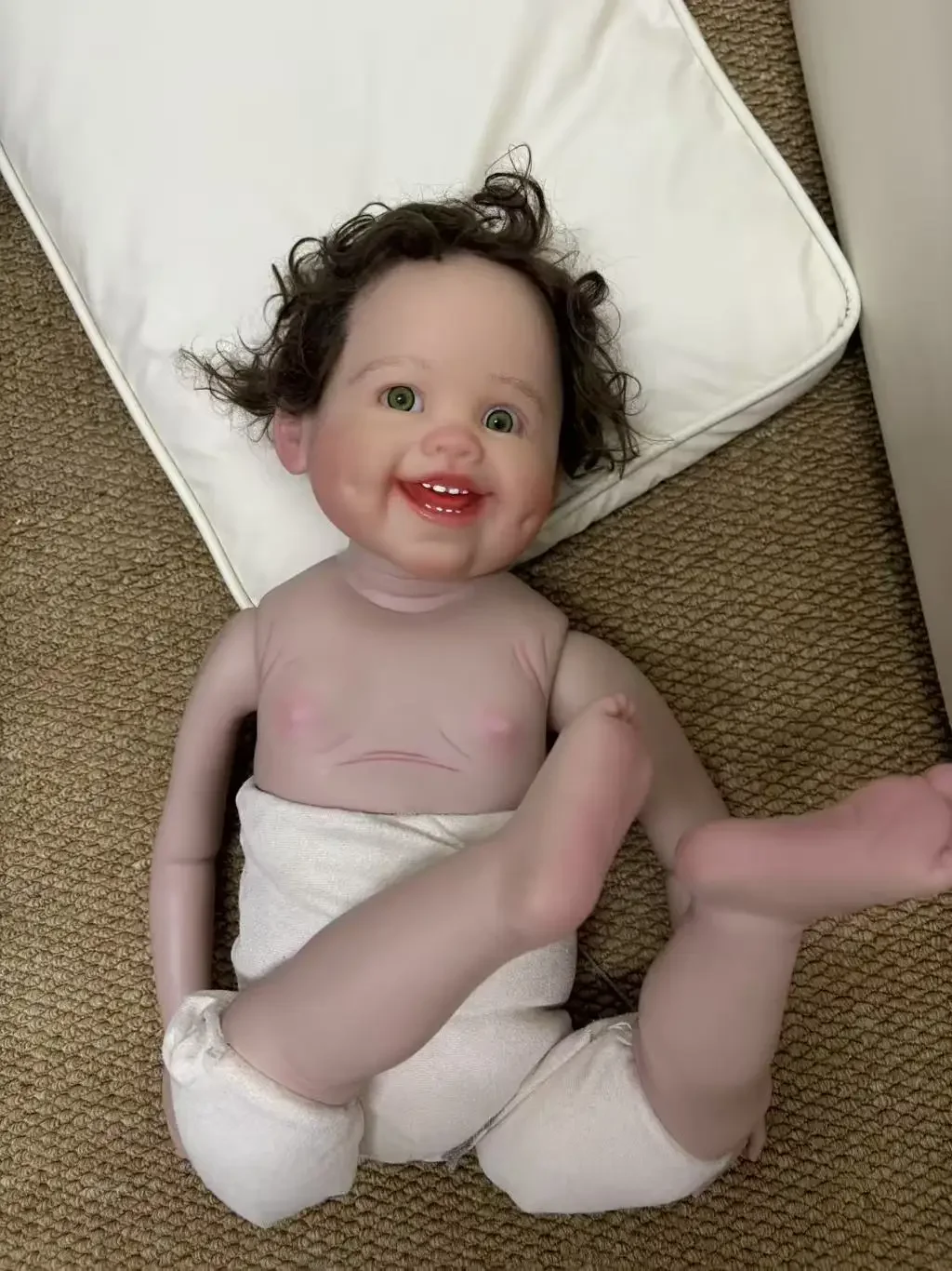 

DLS 32inch Reborn Baby Dimple With Hand-Rooted Hair Already Finished Doll