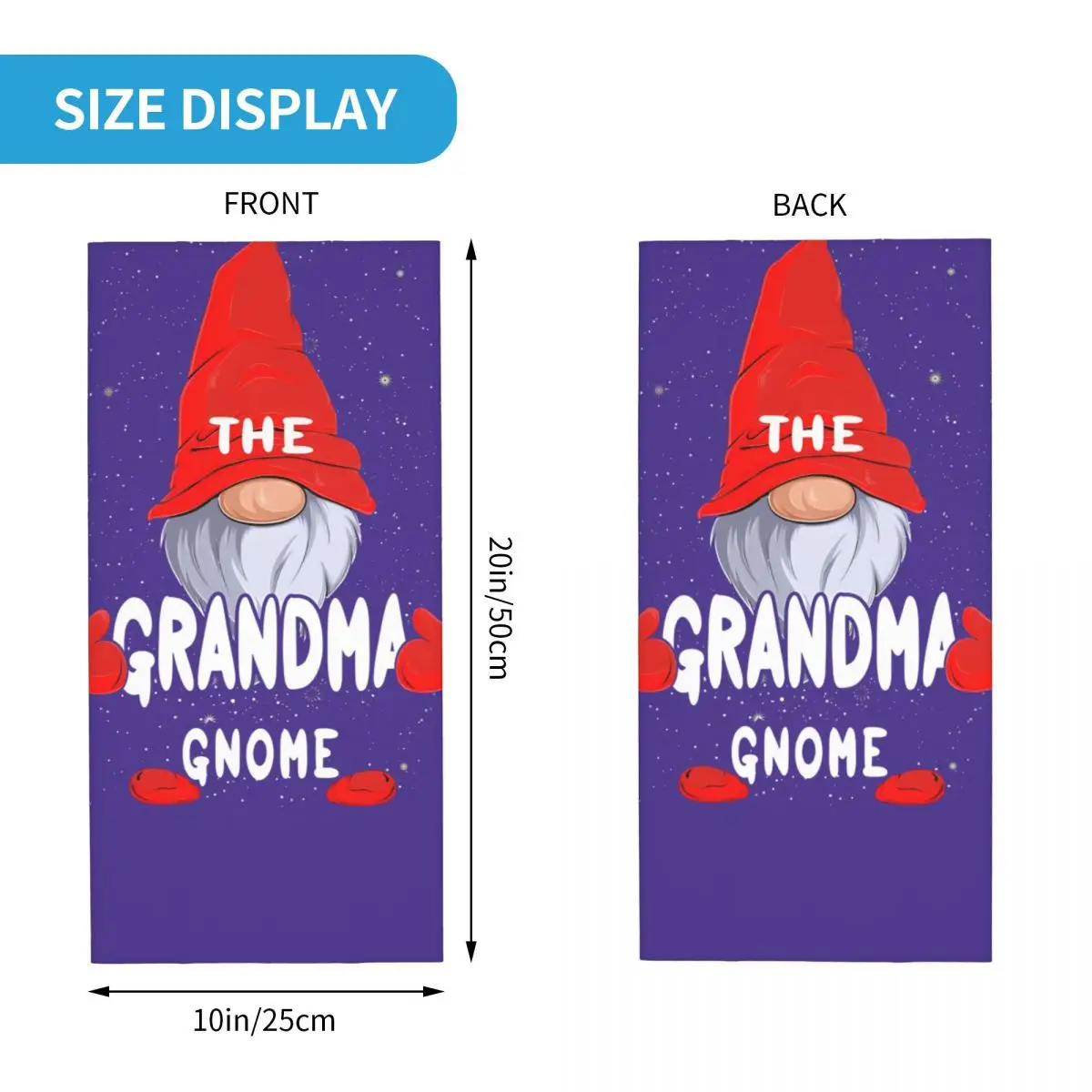 GRANDMA Gnome Matching Family Christmas Party Pajama Gnome Bandana Neck Gaiter Motocross Face Scarf Multi-use  Unisex Winter image 2