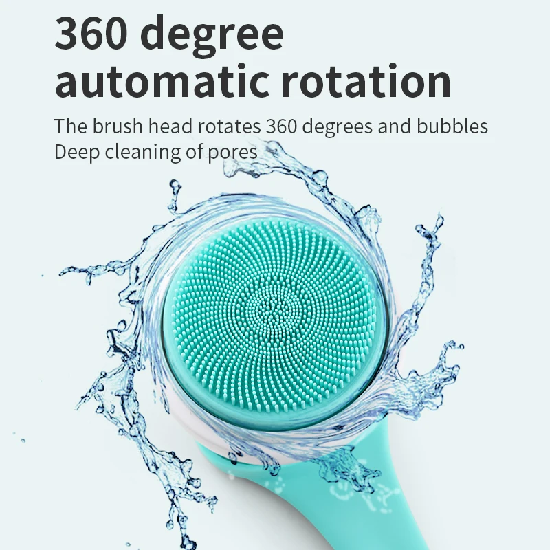 5in1 Replaceable Multifunction Electric Bath Brush Self-Help Back Scrubber Silicone SPA Cleaning Massage Brush Tool With Handle