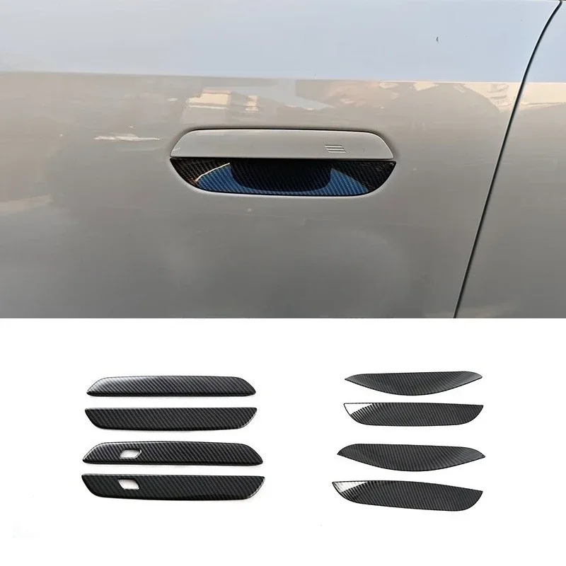 

For BMW X3 G45 2025 ABS Carbon Fibre Car Outer Door Bowl Handle Cover Decoration Car Accessories