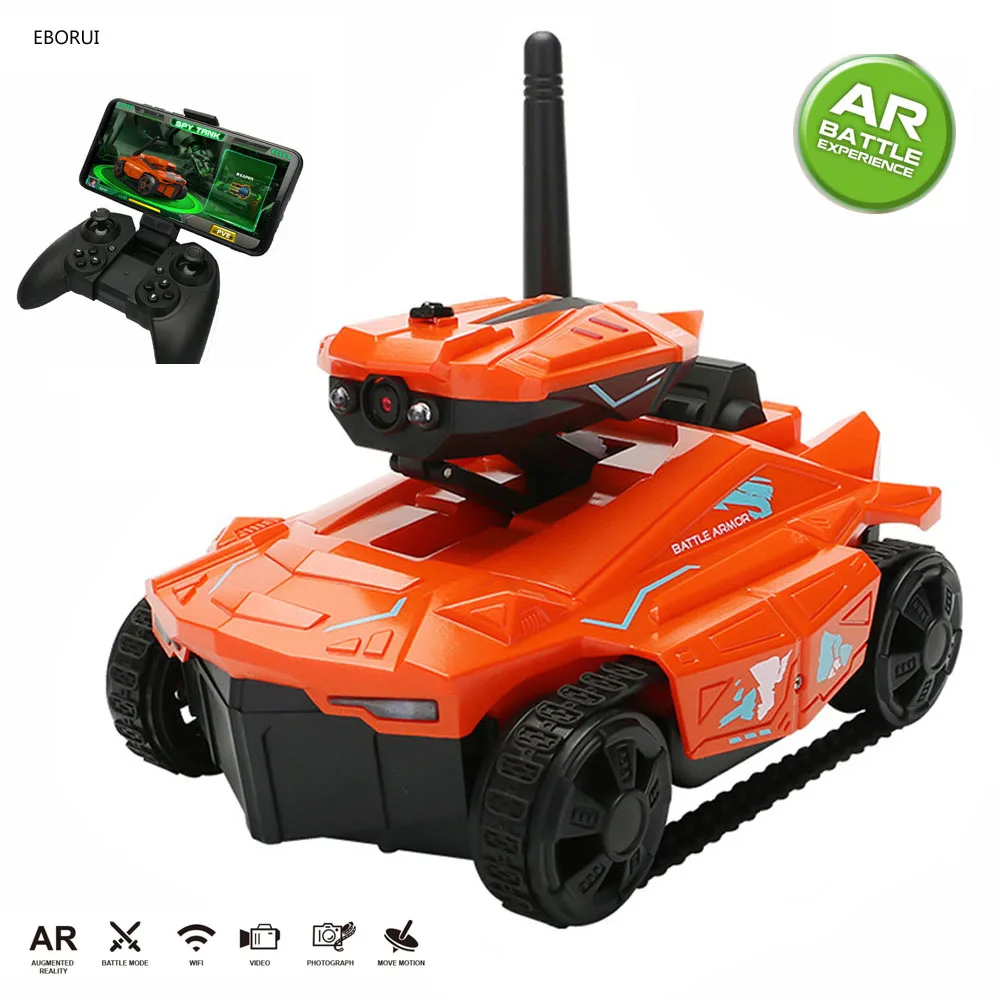 ATTOP YD-211S RC Tank Wifi FPV 720P HD Camera App Remote Control Tank RC Robot Spy Tank RC Car Toy Phone Controlled Robot Gift