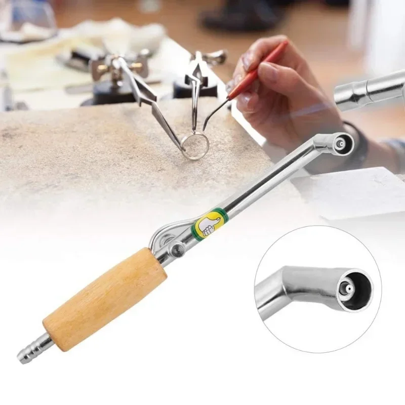 Adjustable Butane Torch with Wooden Handle Refillable Lighter for Jewelry Making Soldering Welding Brazing DIYCrafts Cookingtool