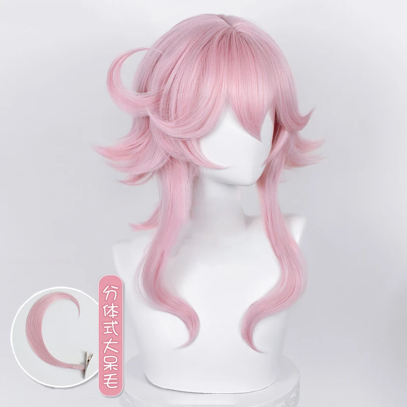 High Quality Dori Cosplay Wig Game Genshin Impact Dori Sumeru Pink Short Heat Resistant Synthetic Hair Anime Wigs + Wig Cap