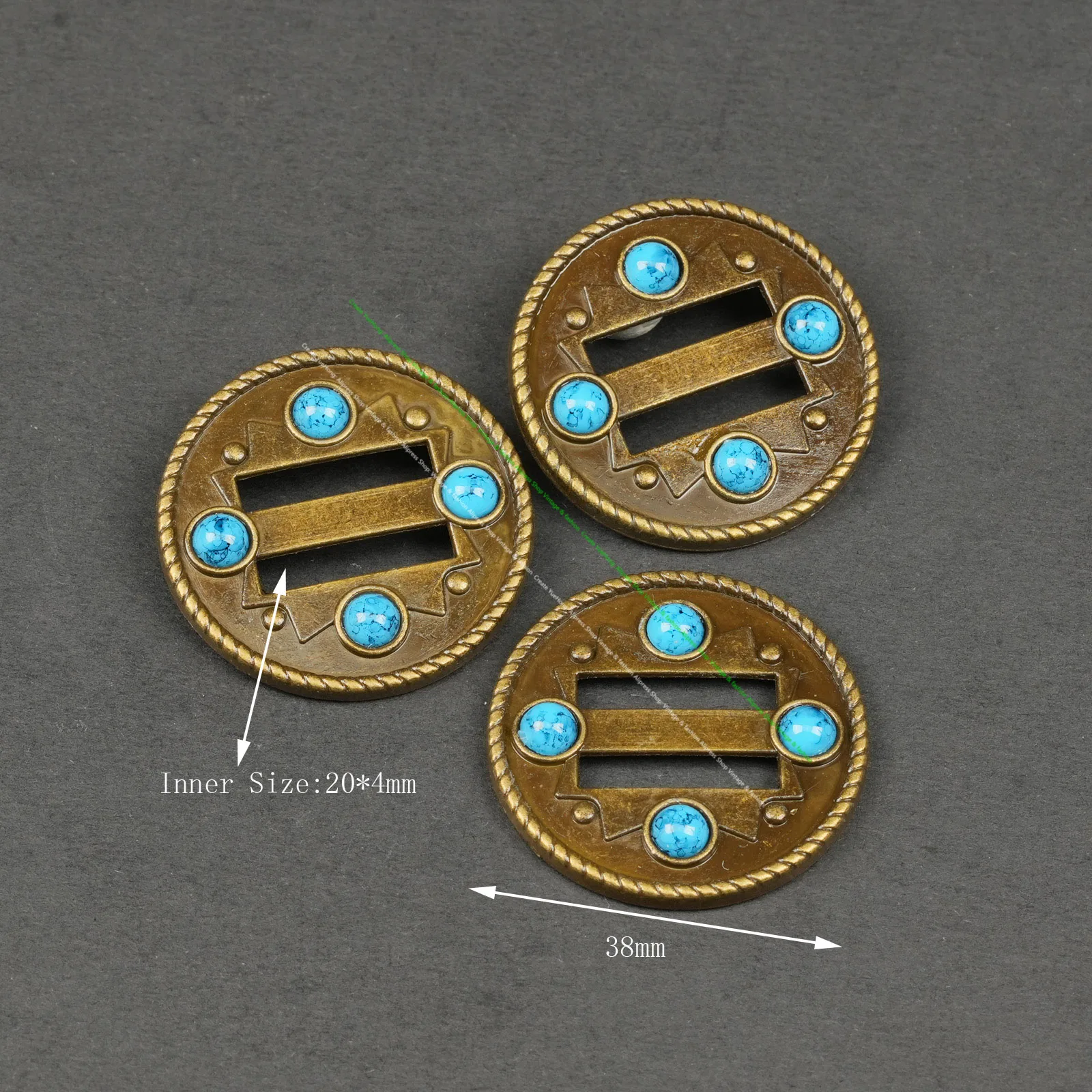 10pcs Western Vintage Bronze Saddle Leather Craft Belt Buckle Decor Cowboy Slotted Conchos for Belts Hat Bands Leather Project