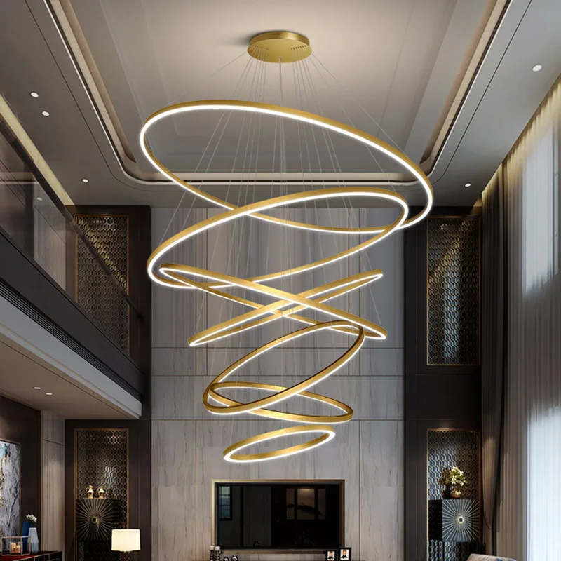 Non standard customized duplex building large chandelier, suspended living room chandelier, villa staircase