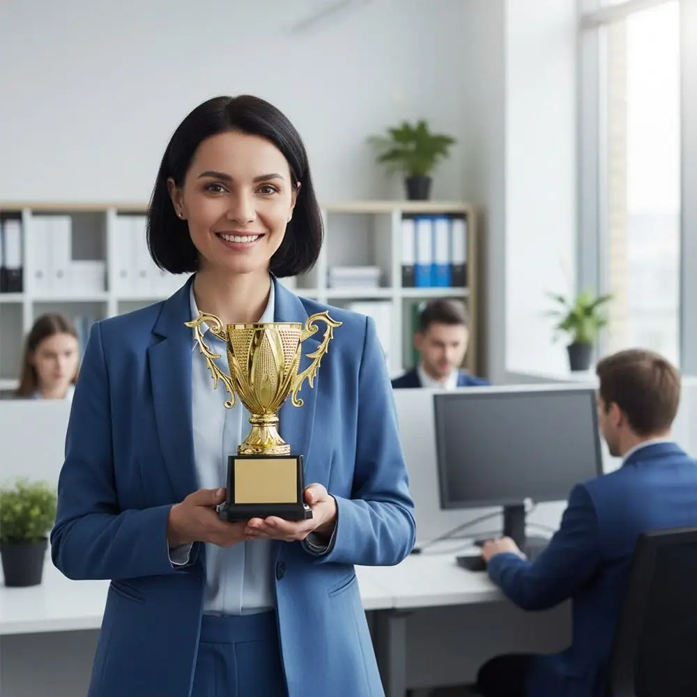 Gold Color Metal Trophy Large Size Metal Model Champion Trophy Small Plastic Model Competition Trophy Training Institution