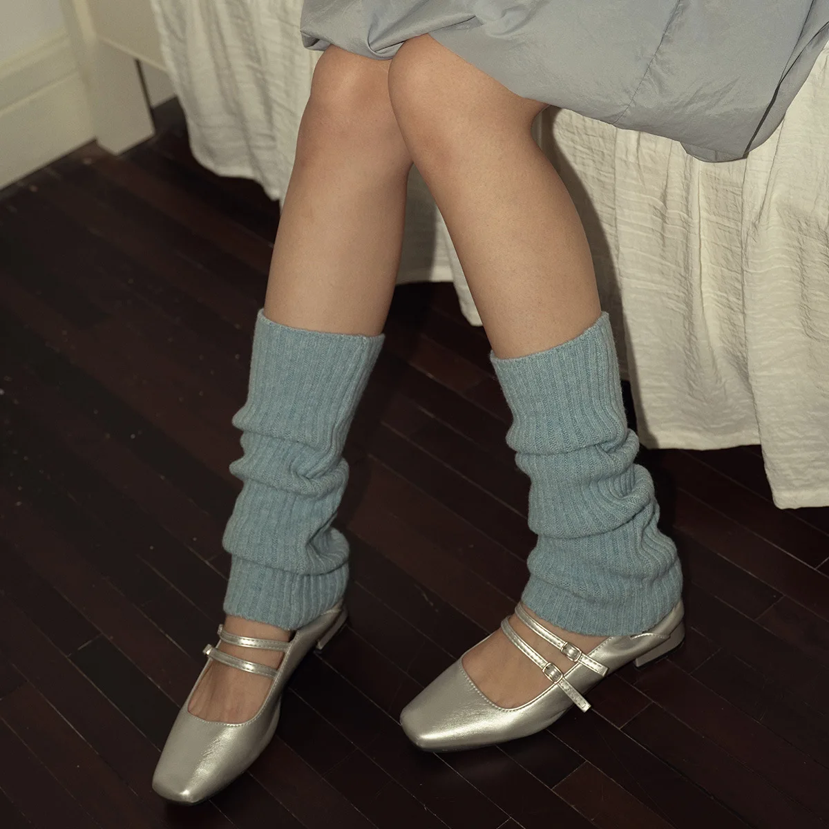 Wool Blend Knit Solid Color Leg Warmers for Women Winter Warm Basic JK Style Slouch Socks Outfit