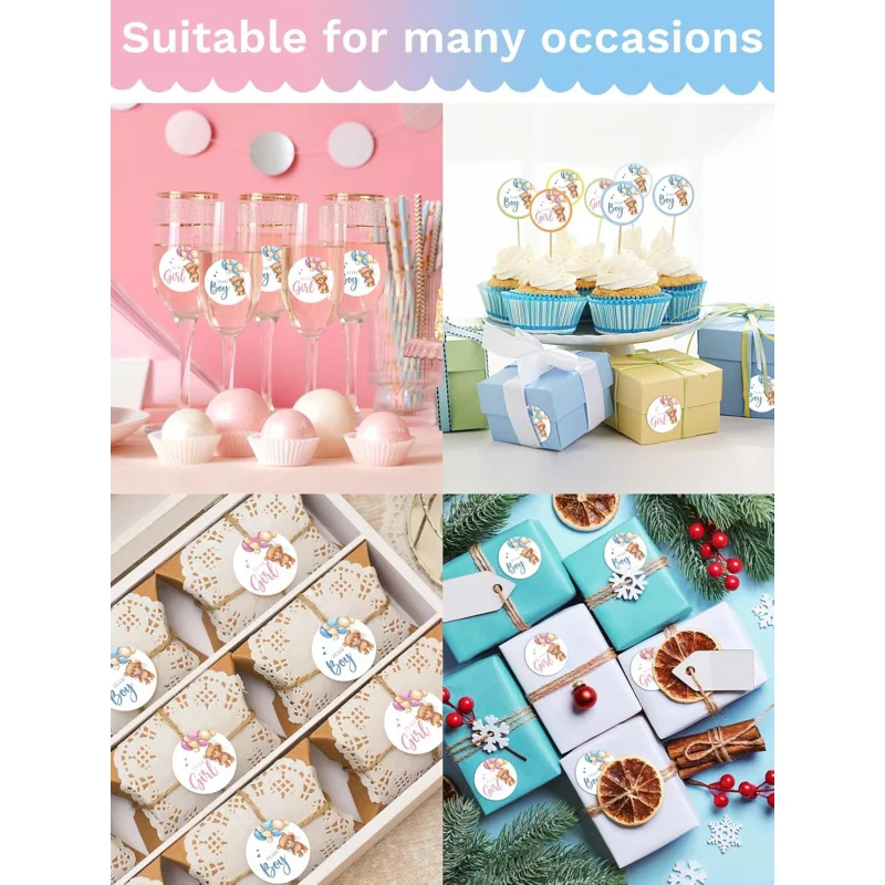 100 ملصق تكشف عن الجنس للأولاد والبنات، مثالي لتزيين حفلات استقبال المولود الجديد، ملصقات فريدة للاحتفال بالولادات الجديدة #6