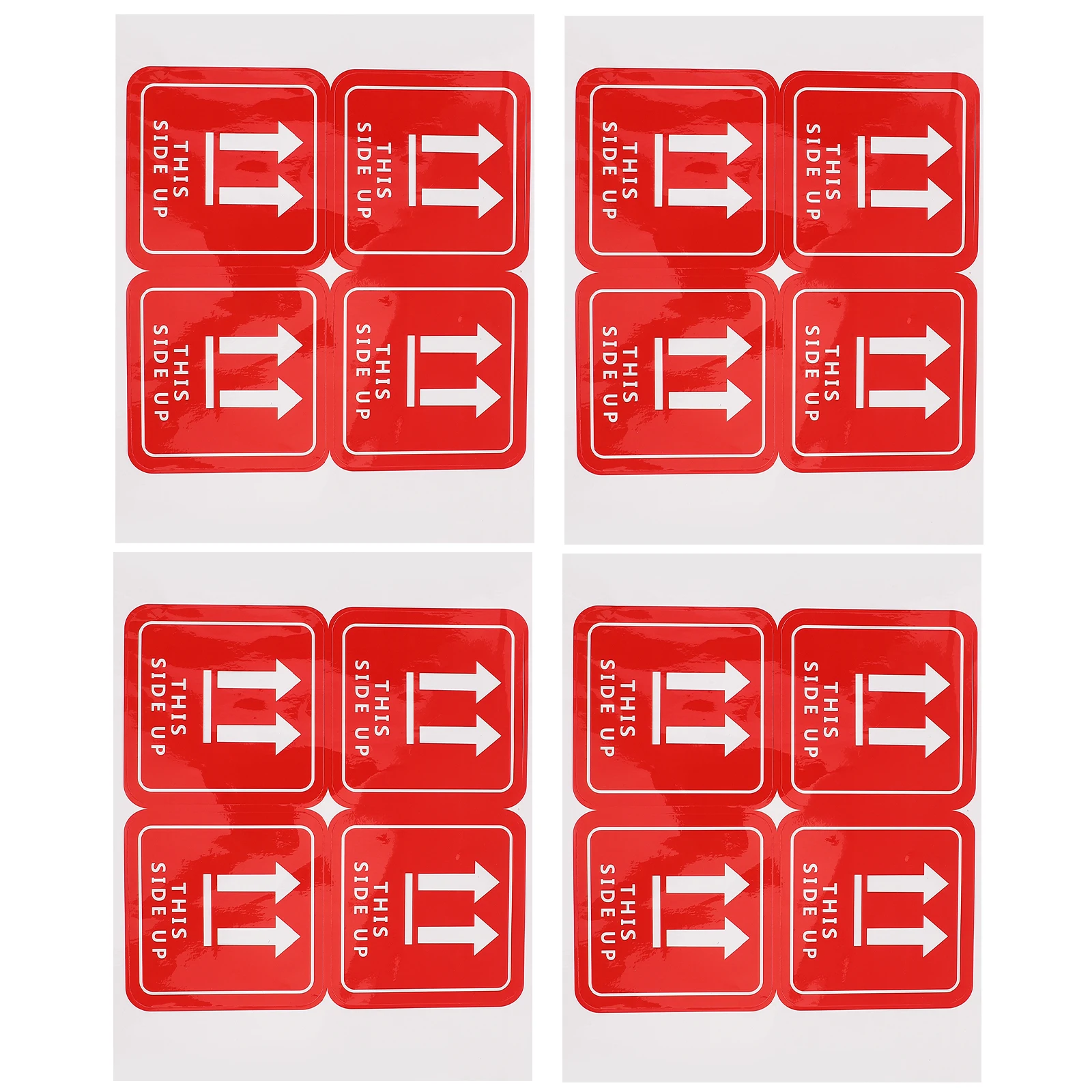 16 Pcs Side Up Shipping Stickers Stickers 10x10cm Shipping Labels Fragile Warning Caution PVC Adhesive Packing