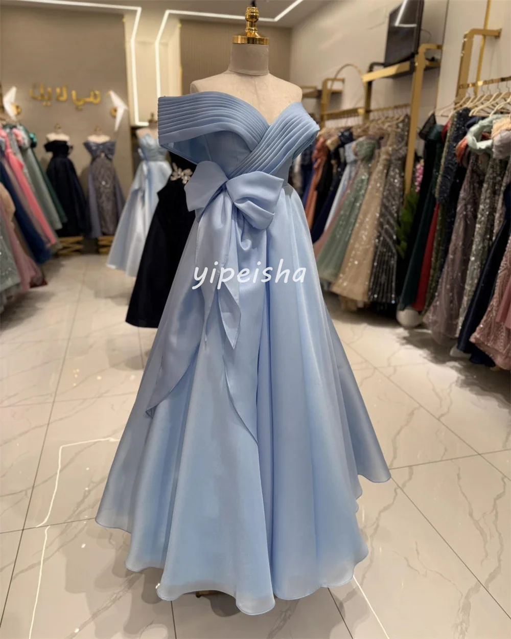 Индивидуальные современные стильные одинаковые платья трапециевидной формы с бантом из органзы и без бретелек, длинные платья на заказ, классические платья высокого качества