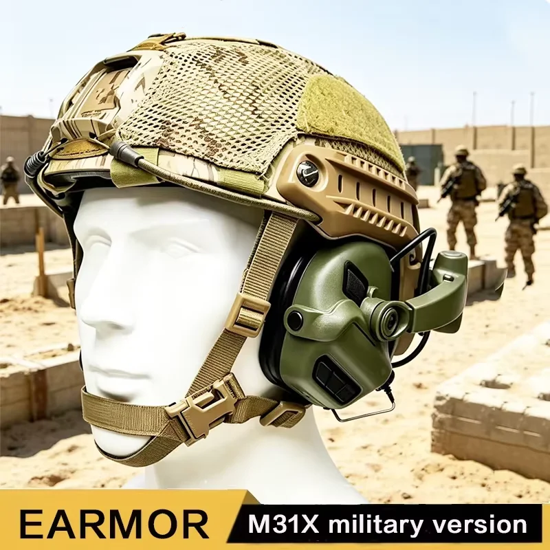 EARMOR Shooting Earcups M31X Professional Edition Helmet Headphones, Electronic Shooting Earcups, Hearing Protector