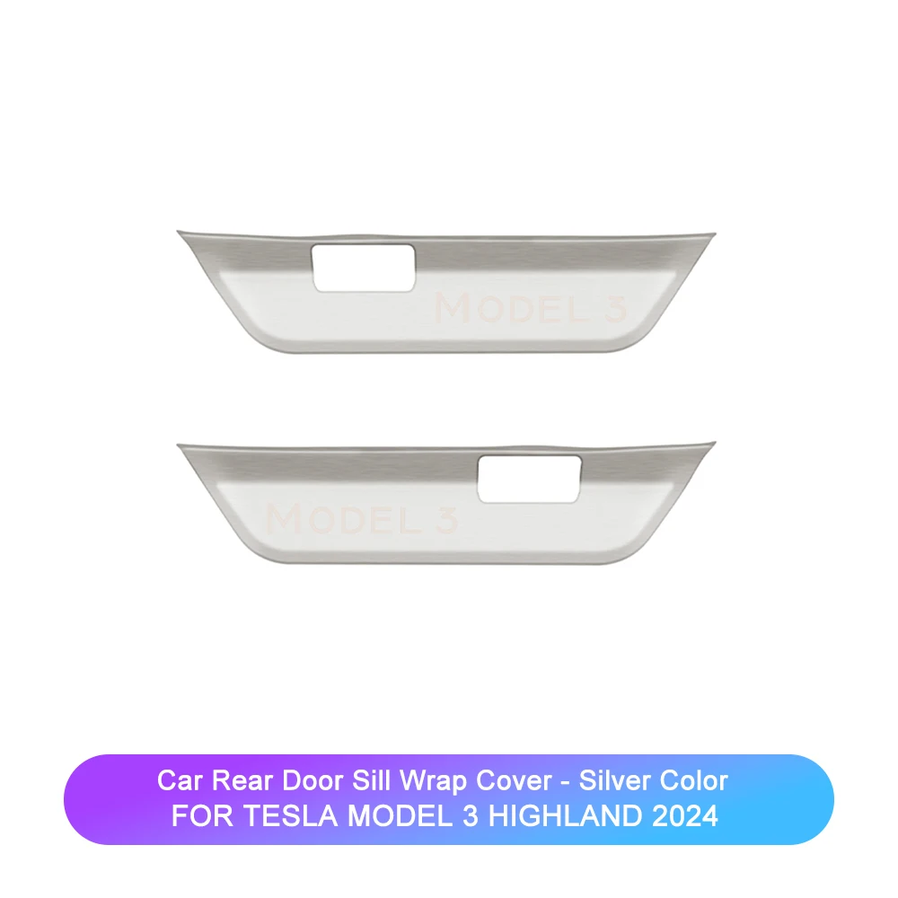 For Tesla Model 3 Highland 2024 Door Sill Trim Strip Cover Stainless Sticker