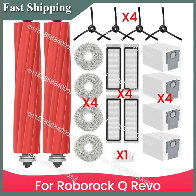 

August Accessories For Roborock Q Revo Replacement Parts Robot Vacuum Cleaner Accessory Set Brush Filter Mop Bags