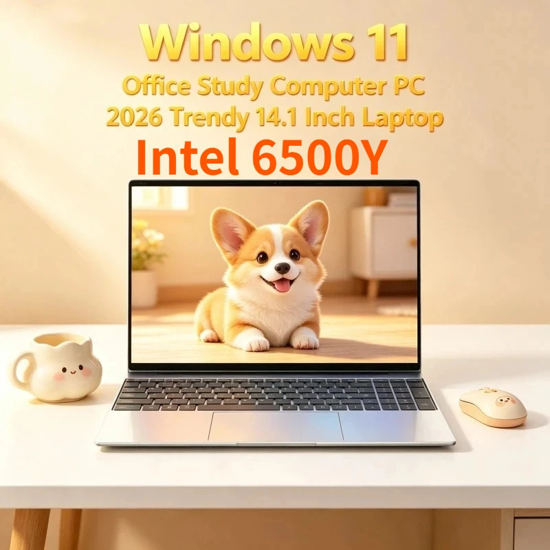 14.1 Inch Intel 6500Y Business Ultra Portable Laptop 2026 DDR4 16GB/32GB RAM 2TB SSD Slim Office Notebook PC