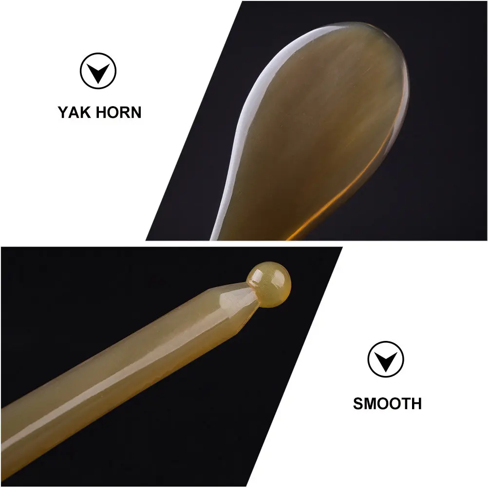 Yak Horn Gua Sha Board Facial Scraper Eco Friendly Skin Beauty Tool Promotes Collagen Production Increases Blood Use
