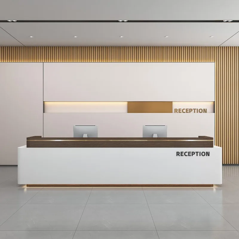

Long Organizers Reception Desks Modern Shop Beauty Bar Luxury Hotel Restaurant Reception Desks Display Bureau Trendy Furniture