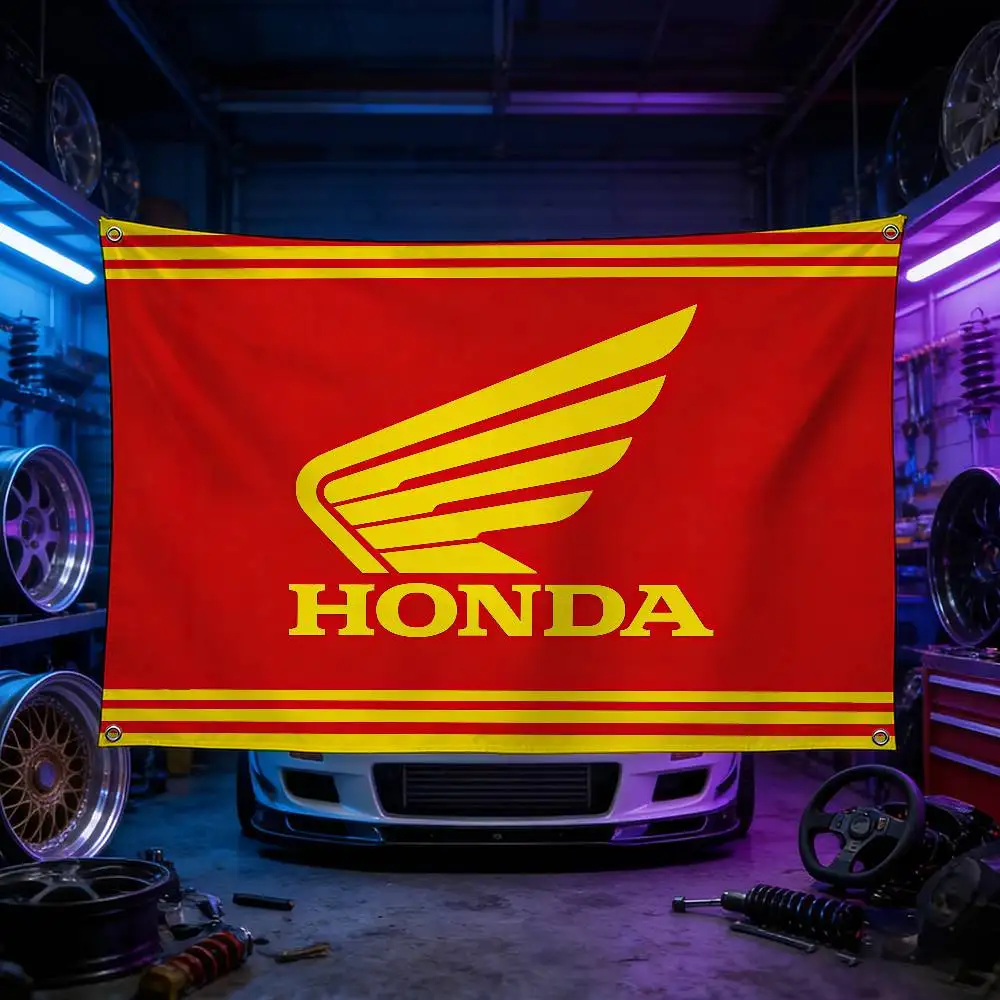 

Motorcycle For HONDA Flag 120g Polyester Sublimation Print Durable Hanging Banner Home Decor Gift