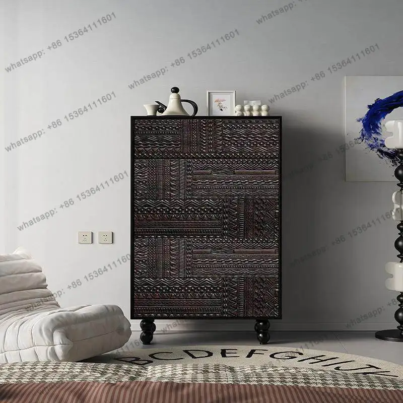 

26-Year French retro dining side cabinet, living room entrance cabinet
