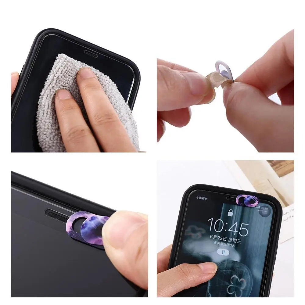 Sticke for Laptops Phone Antispy Camera Cover Starry Sky Pattern WebCam Camera Cover Phone Lens Cover Camera Protection Shutter