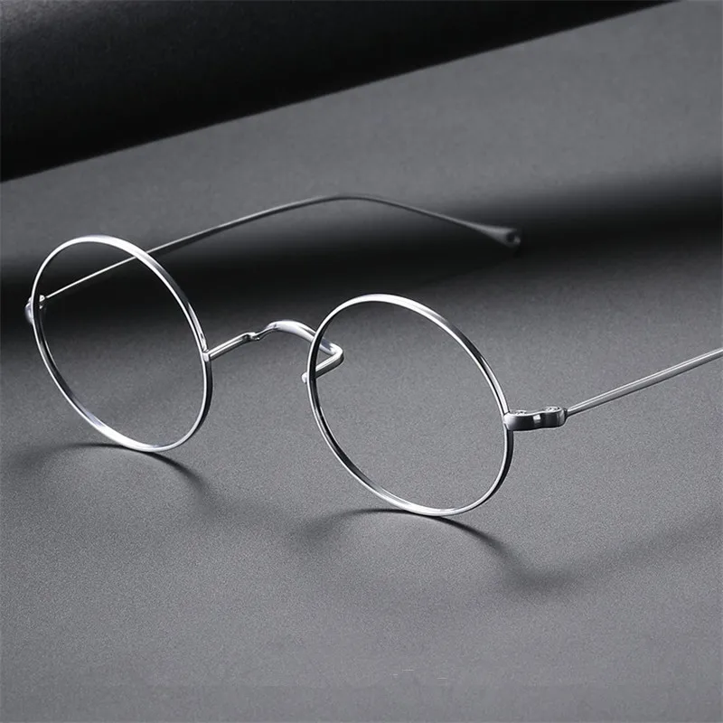 Japanese Brand Handmade Glasses Frame Small Round Titanium Ultra-light Eyeglasses Men Women Retro Thin Spectacles Eyewear KMN136