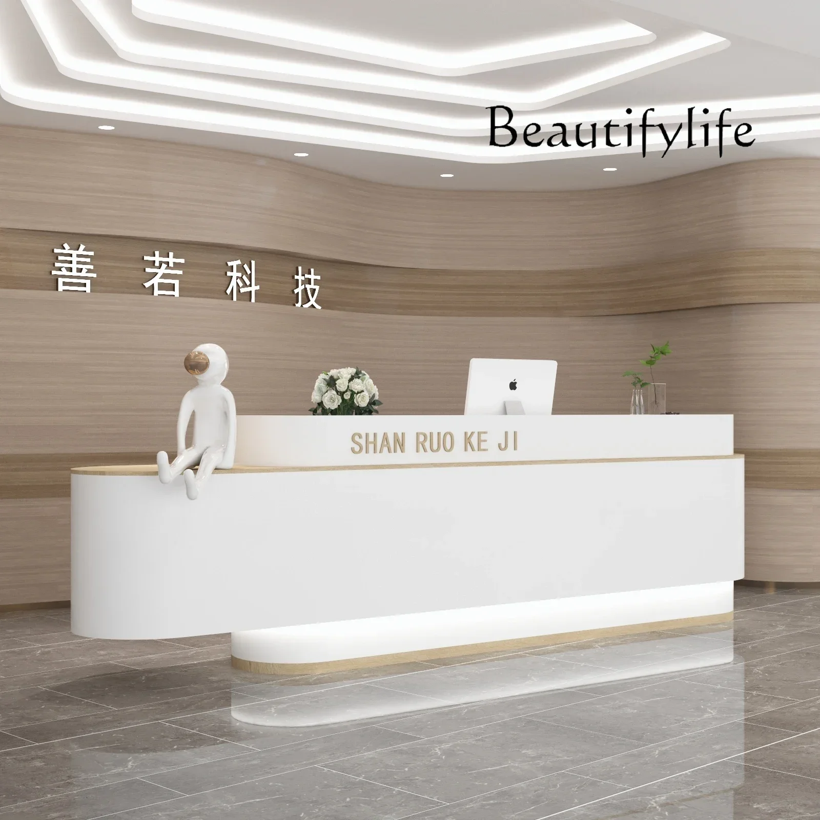 Simple Front Desk Company Fashion Cashier Clothing Store Beauty Salon Reception Desk Information Desk