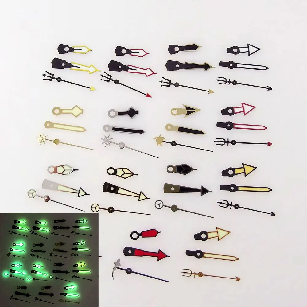 Модификация стрелок часов NH35A для NH36 NH38 4R36 7S36 7002 7009 для автоматических мужских часов, иглы Green Lume, стрелки SKX