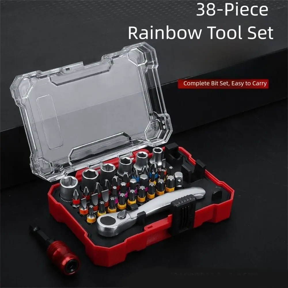 

38 Pieces Magnetic Screwdriver Ratchet Set Anti-slip Industrial Grade Ratcheting Wrench Tool Multi-Purpose Wear-resistant