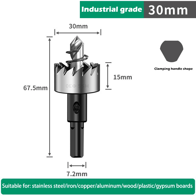 Gatenzaagset 12-100 mm harde metalen boren Zware gatopener Gatsnijder voor metaal Roestvrij staal Ijzer Hout Kunststof enz.